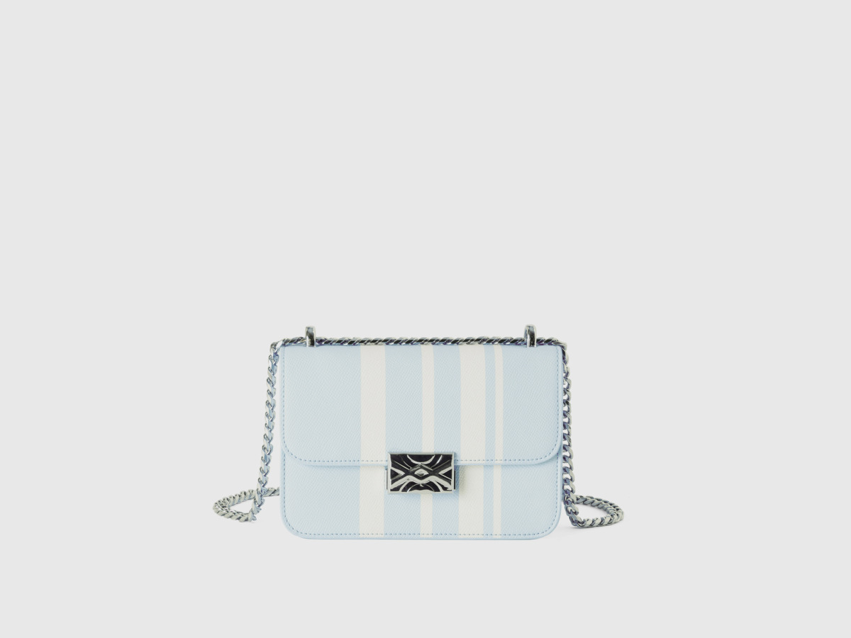 Benetton United Colors Of Bag In Himmlau With Strip Pattern Os Pale Blue Female Womens BAGS GOOFASH