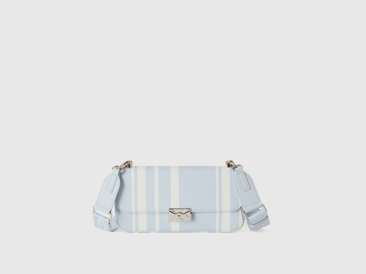 Benetton United Colors Of Bag In Sky Blue With Strip Pattern Os Pale Blue Female Womens BAGS GOOFASH