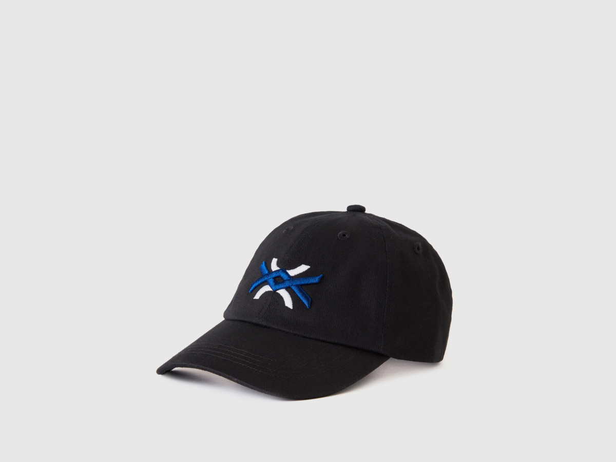 Benetton United Colors Of Baseball Cap With Logo Black Paint Man Mens CAPS GOOFASH