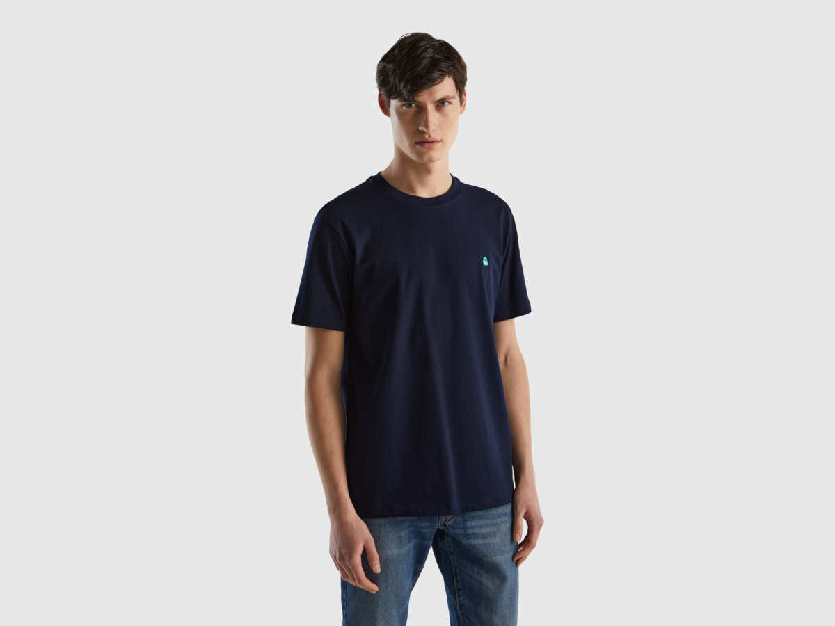 Benetton United Colors Of Basic T-Shirt Made Of Organic Dark Blue Male Mens T-SHIRTS GOOFASH