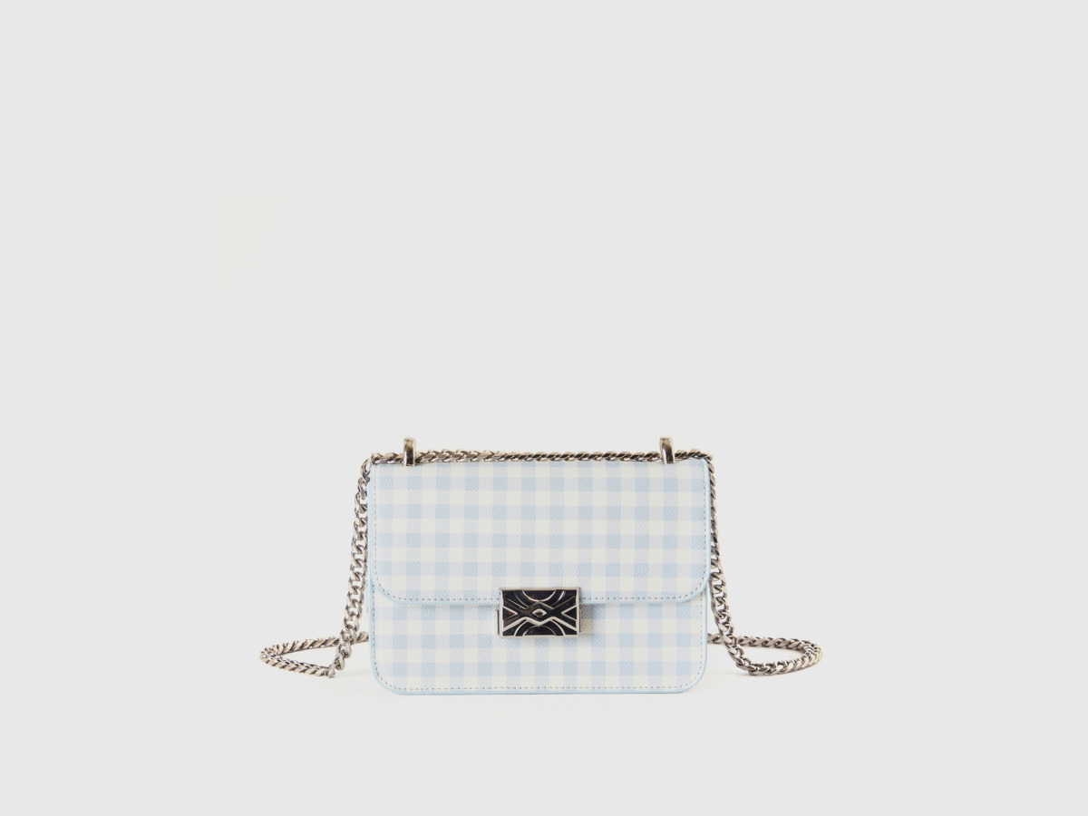 Benetton United Colors Of Be Bag In Sky Blue With Vichy Karos Os Pale Blue Female Womens BAGS GOOFASH