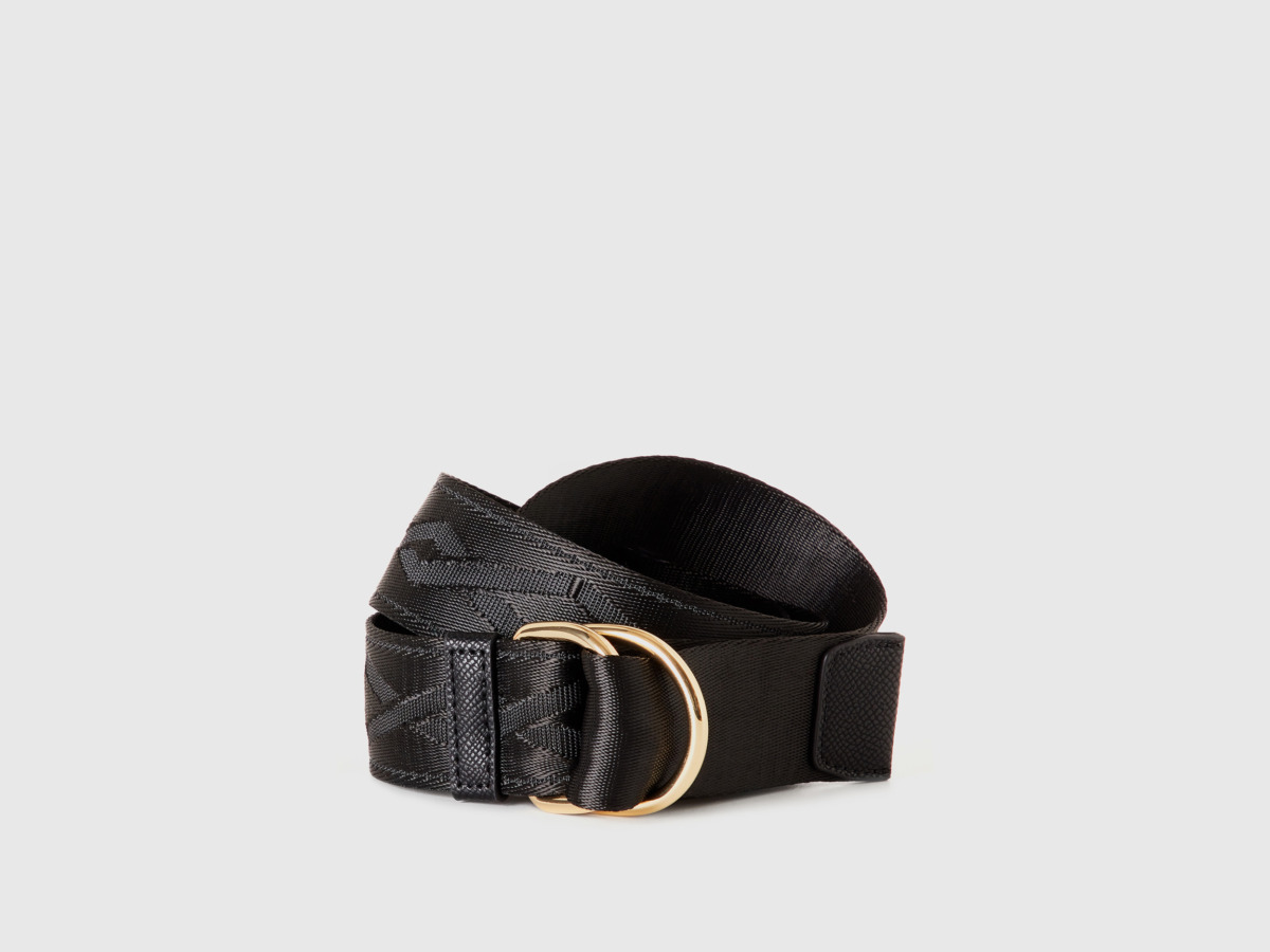 Benetton United Colors Of Belt In Black With Double Ring Os Black Female Womens BELTS GOOFASH