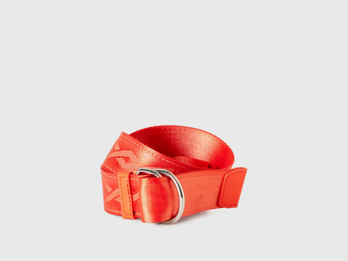 Benetton United Colors Of Belt In Red With Double Ring Os Red Female Womens BELTS GOOFASH
