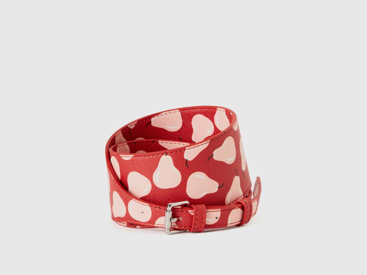 Benetton United Colors Of Belt In Red With Pear Pattern Red Female Womens BELTS GOOFASH