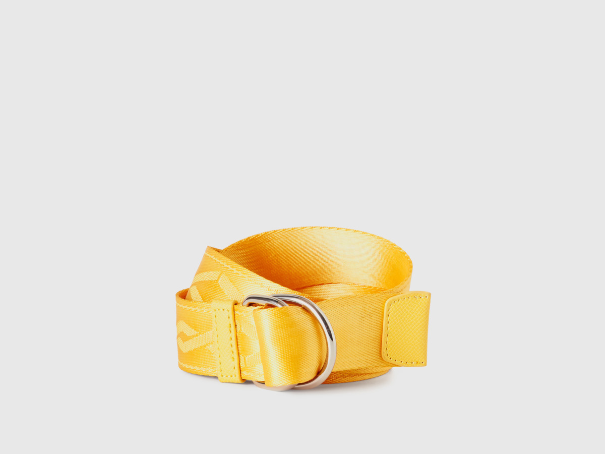 Benetton United Colors Of Belt In Yellow With Double Ring Os Yellow Female Womens BELTS GOOFASH