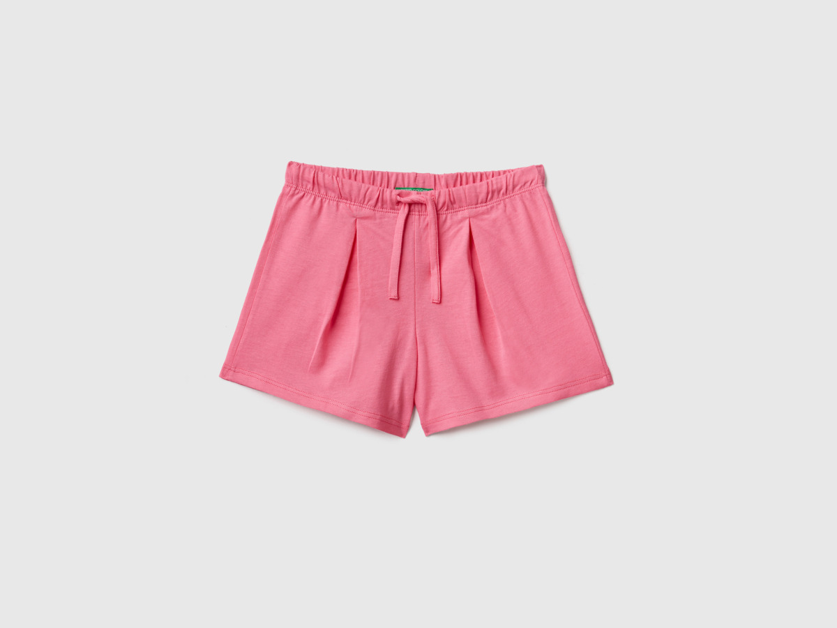Benetton United Colors Of Bermuda Made Of Pure Pink Female Womens SHORTS GOOFASH