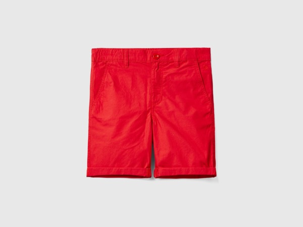 Benetton United Colors Of Bermuda Made Of Pure Red Paint Men Mens SHORTS GOOFASH