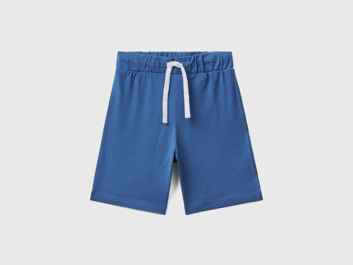 Benetton United Colors Of Bermudas From Jersey Blue Male Mens SHORTS GOOFASH