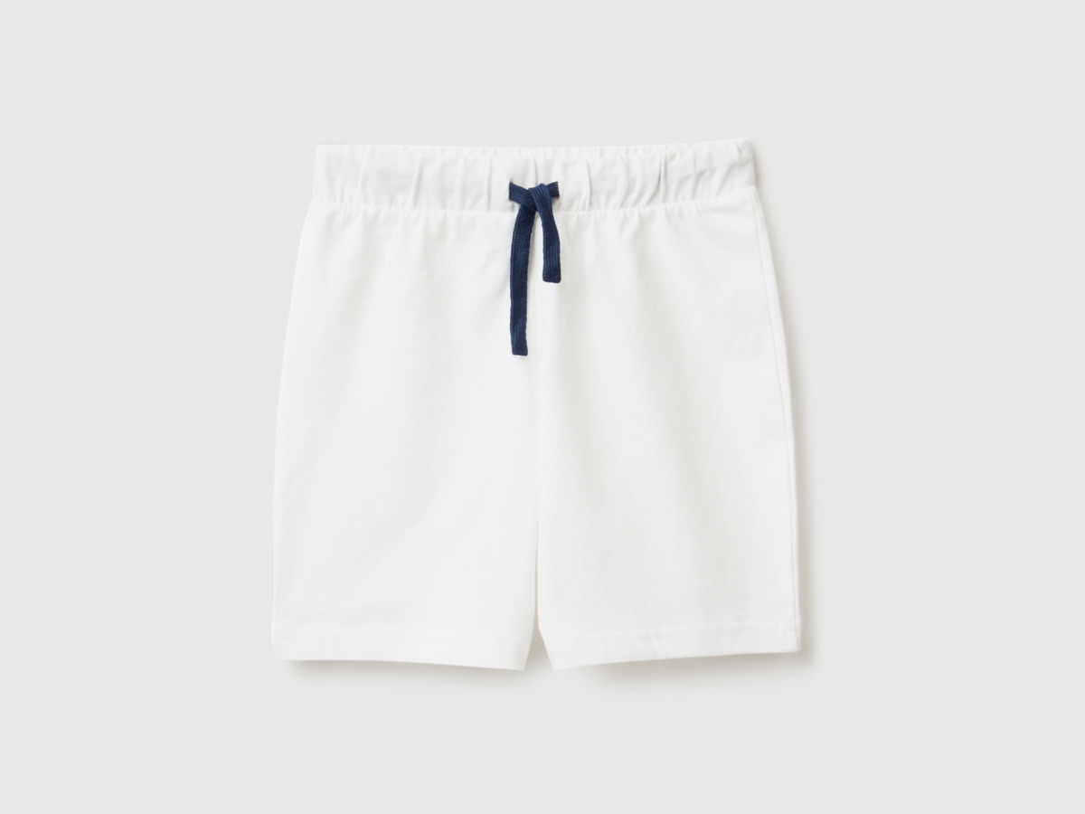 Benetton United Colors Of Bermudas From Jersey White Male Mens SHORTS GOOFASH