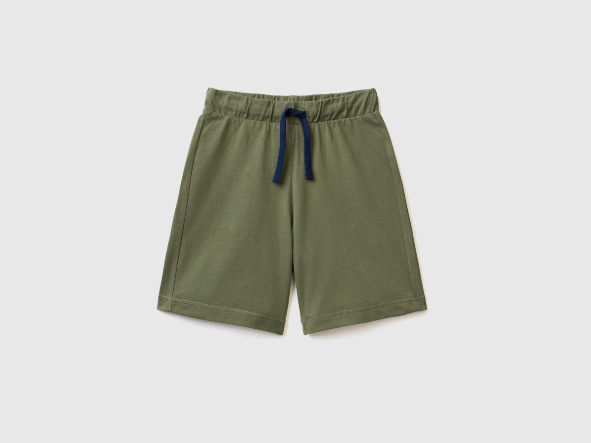 Benetton United Colors Of Bermudas Made Of Military Green Male Mens SHORTS GOOFASH