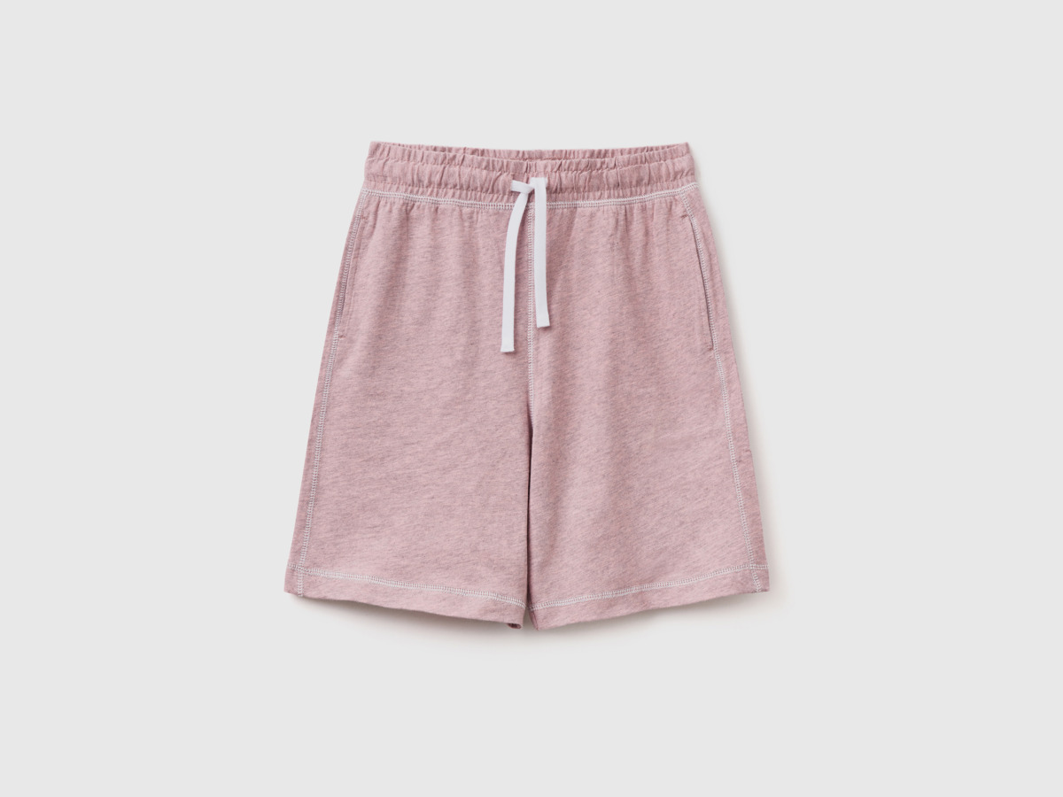 Benetton United Colors Of Bermudas Made Of Mottled Jersey Pink Female Womens SHORTS GOOFASH
