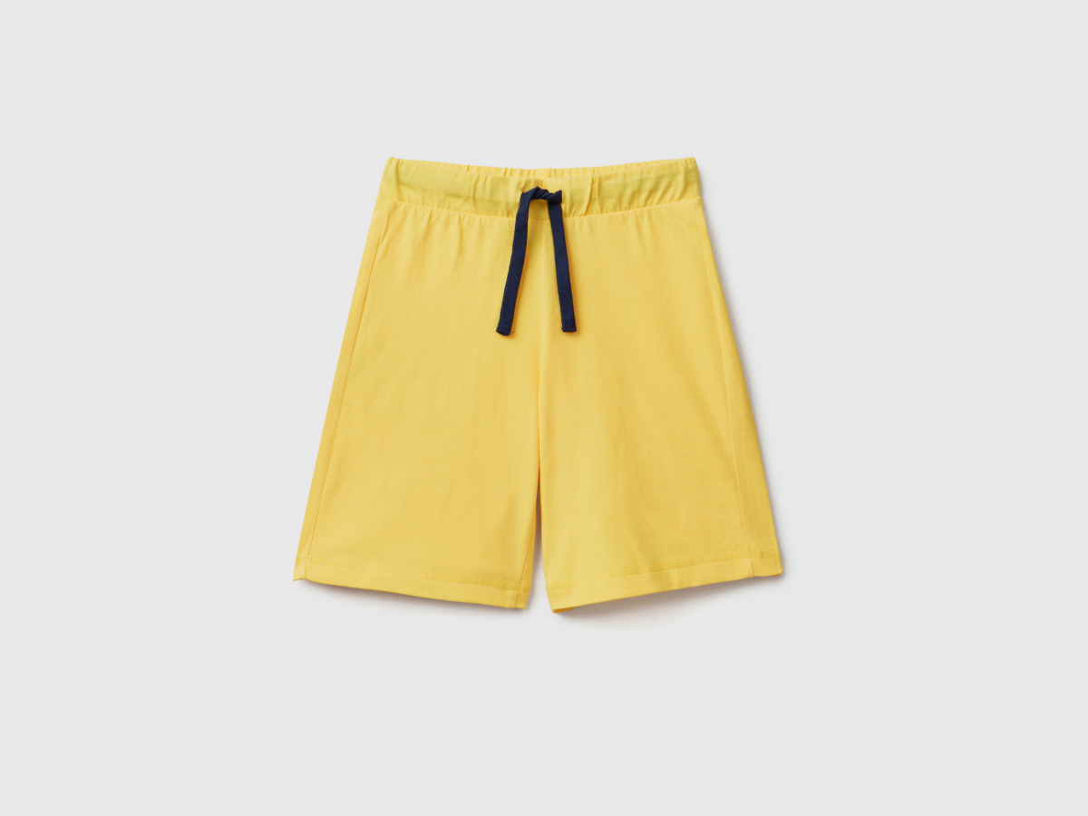 Benetton United Colors Of Bermudas Made Of Yellow Male Mens SHORTS GOOFASH