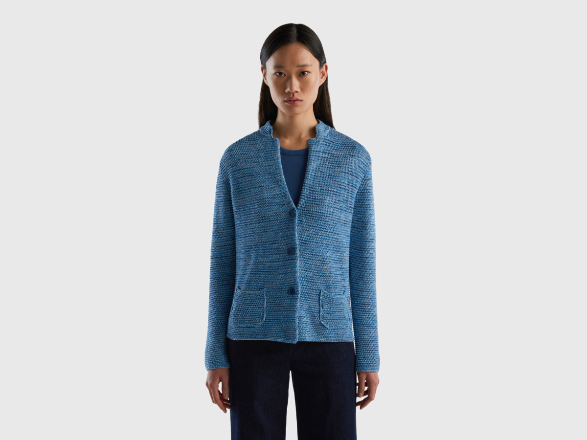 Benetton United Colors Of Cardigan Made Of Light Blue Female Womens KNITWEAR GOOFASH