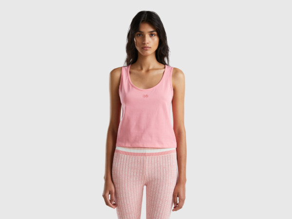 Benetton United Colors Of Cropped Top In Rosa Größe Pink Female Womens TOPS GOOFASH