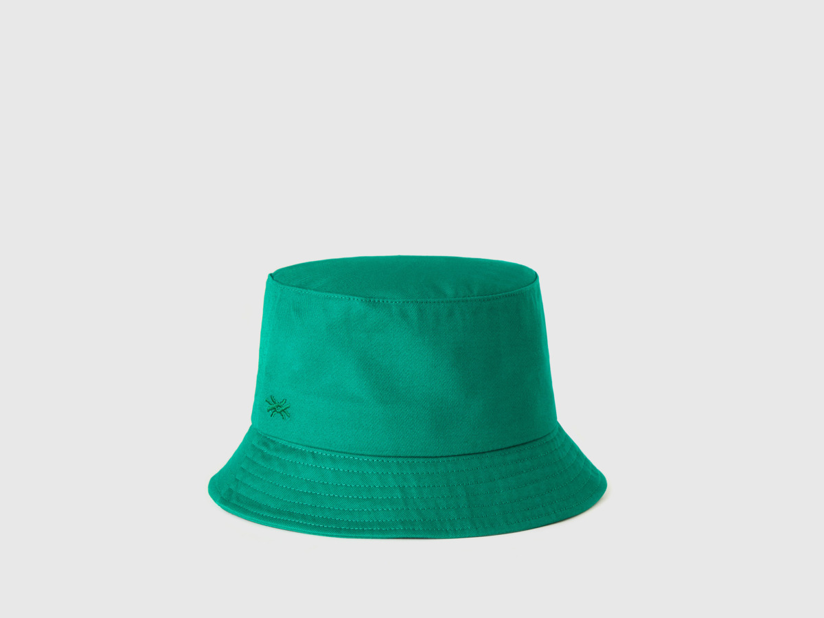 Benetton United Colors Of Fischer Style Hat In Green With Logo Os Green Female Womens HATS GOOFASH