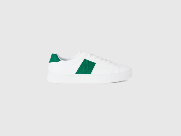 Benetton United Colors Of Flat Sneakers With Logo In Green Green Male Mens SNEAKER GOOFASH