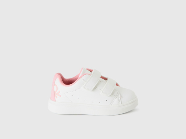 Benetton United Colors Of Flat Sneakers With Velcro Fastener White Female Womens SNEAKER GOOFASH