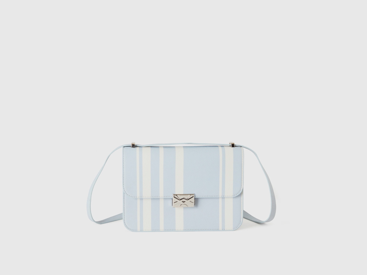 Benetton United Colors Of Great Bag In Himmlau With Strip Pattern Os Pale Blue Female Womens BAGS GOOFASH