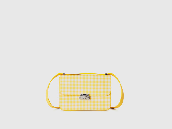 Benetton United Colors Of Great Be Bag In Yellow With Vichy Karos Os Yellow Female Womens BAGS GOOFASH