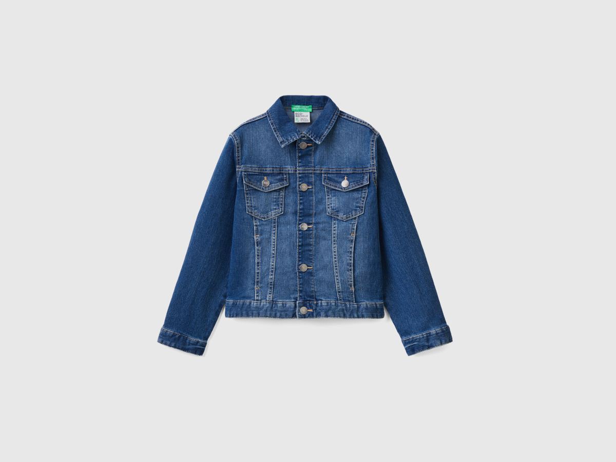Benetton United Colors Of Jacket From Denim Eco Recycle " Dark Blue Male" Mens JACKETS GOOFASH