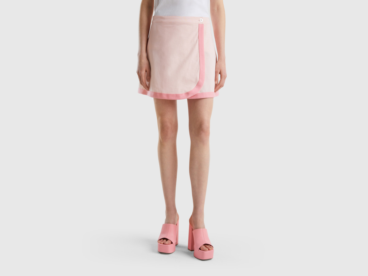 Benetton United Colors Of Mini Pencil Skirt In Light Pink Soft Pink Female Womens SKIRTS GOOFASH