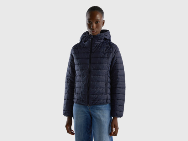 Benetton United Colors Of Padded Jacket With Padding Made Of Recycled Dark Blue Female Womens JACKETS GOOFASH