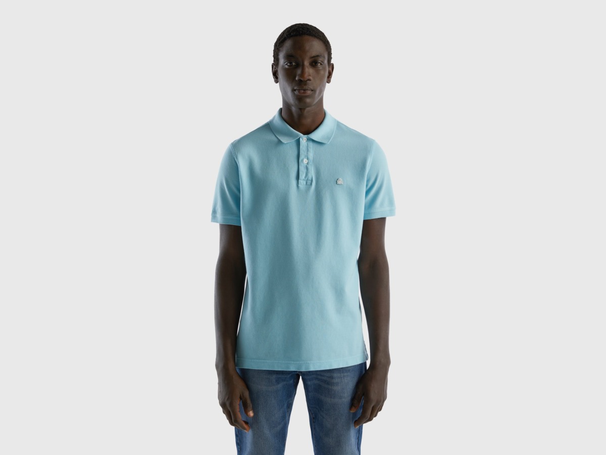 Benetton United Colors Of Polo Regular Fit In Turquoise Turquoise Male Mens POLOSHIRTS GOOFASH