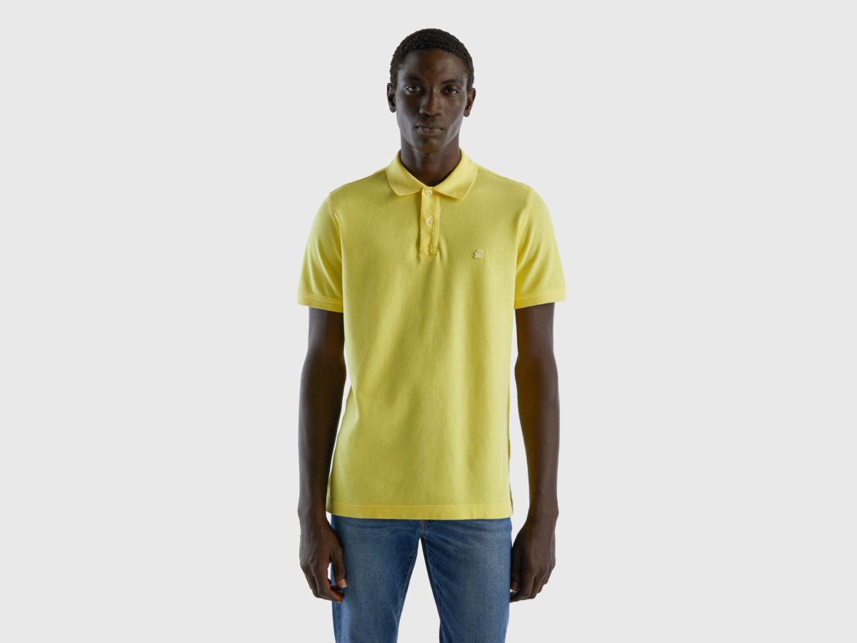 Benetton United Colors Of Polo Regular Fit In Yellow Yellow Male Mens POLOSHIRTS GOOFASH