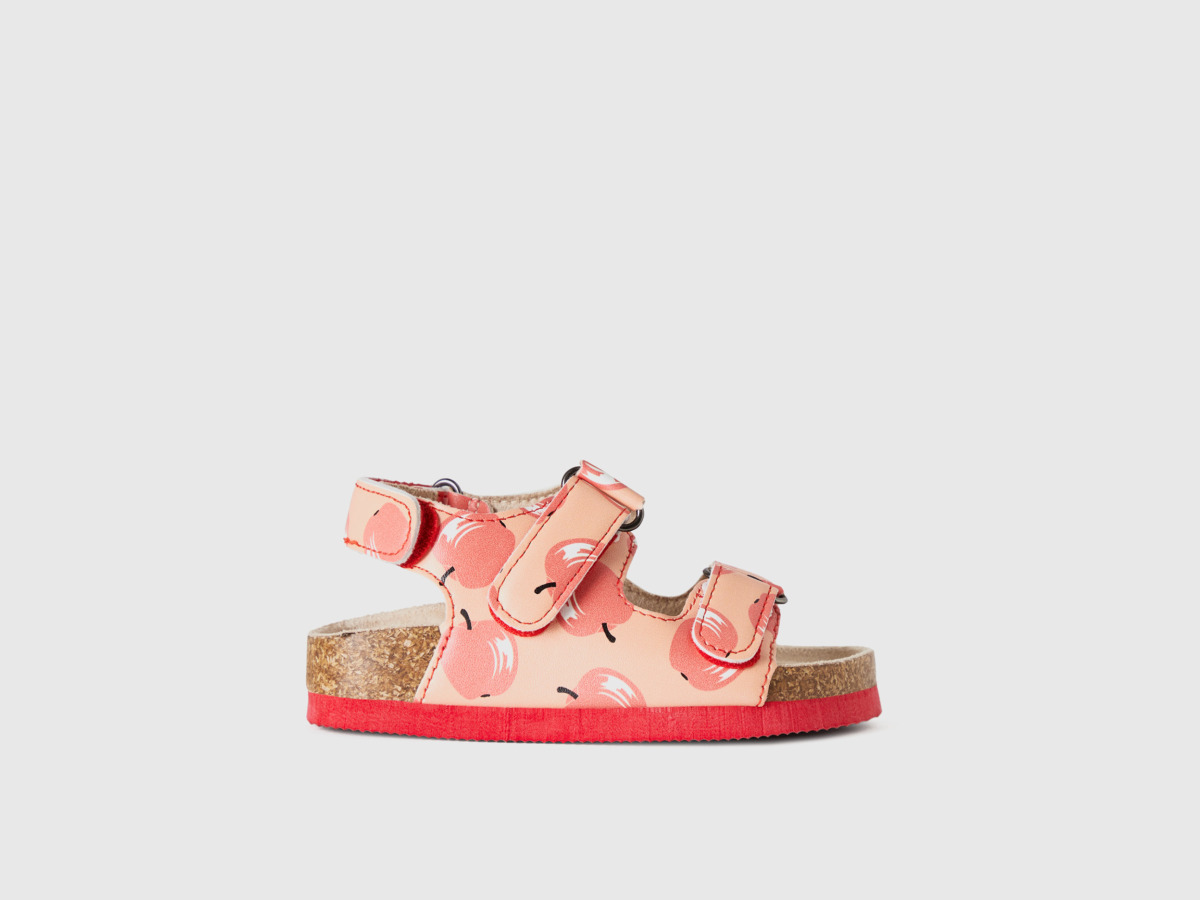 Benetton United Colors Of Sandals In Pink With Apple Pattern Pink Female Womens SANDALS GOOFASH