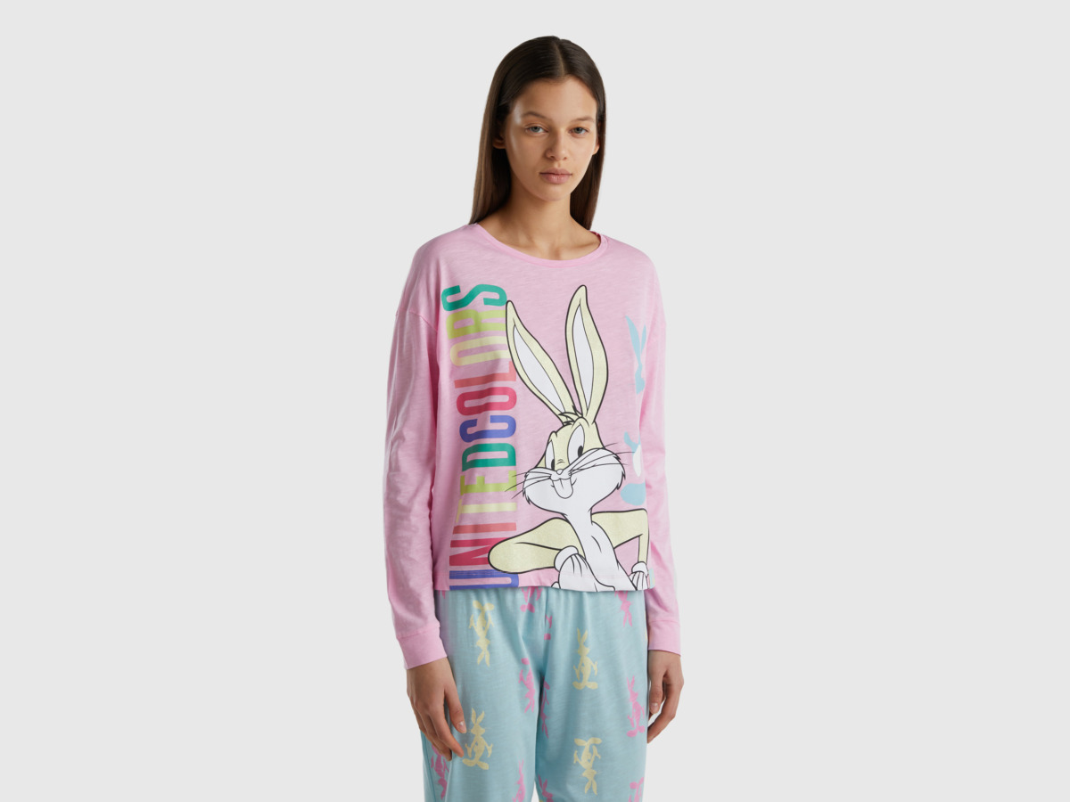 Benetton United Colors Of Shirt Bugs Bunny&Lola Größe Pink Female Womens SHIRTS GOOFASH