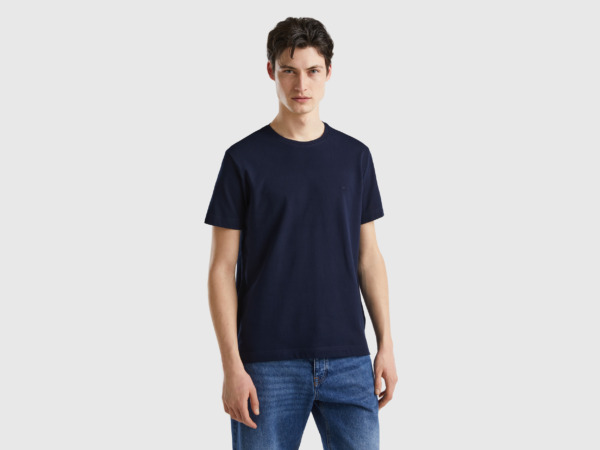 Benetton United Colors Of Shirt Made Of Organic Dark Blue Male Mens SHIRTS GOOFASH