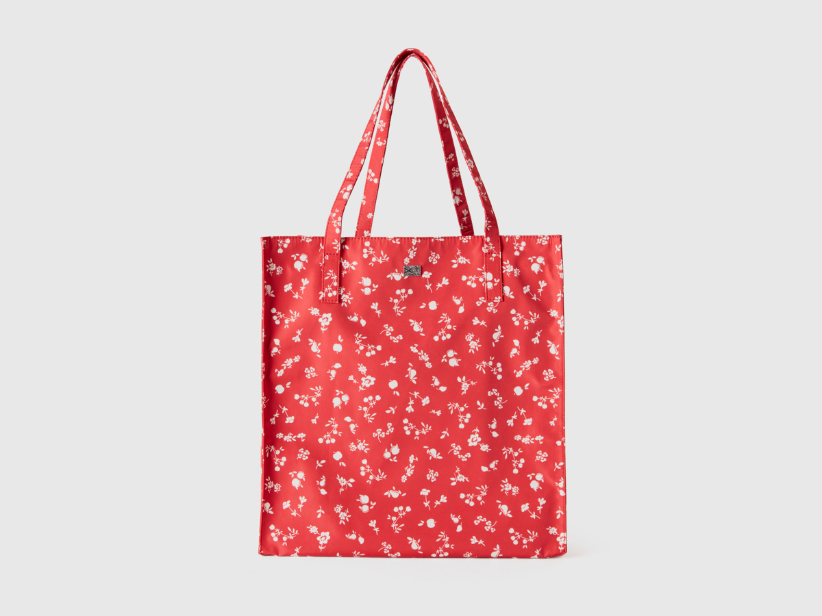 Benetton United Colors Of Shopping Bag In Red With Pattern Os Red Female Womens BAGS GOOFASH