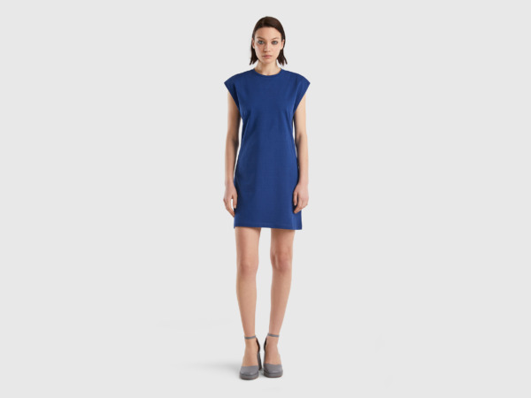 Benetton United Colors Of Short Dress In Blue Blue Female Womens DRESSES GOOFASH