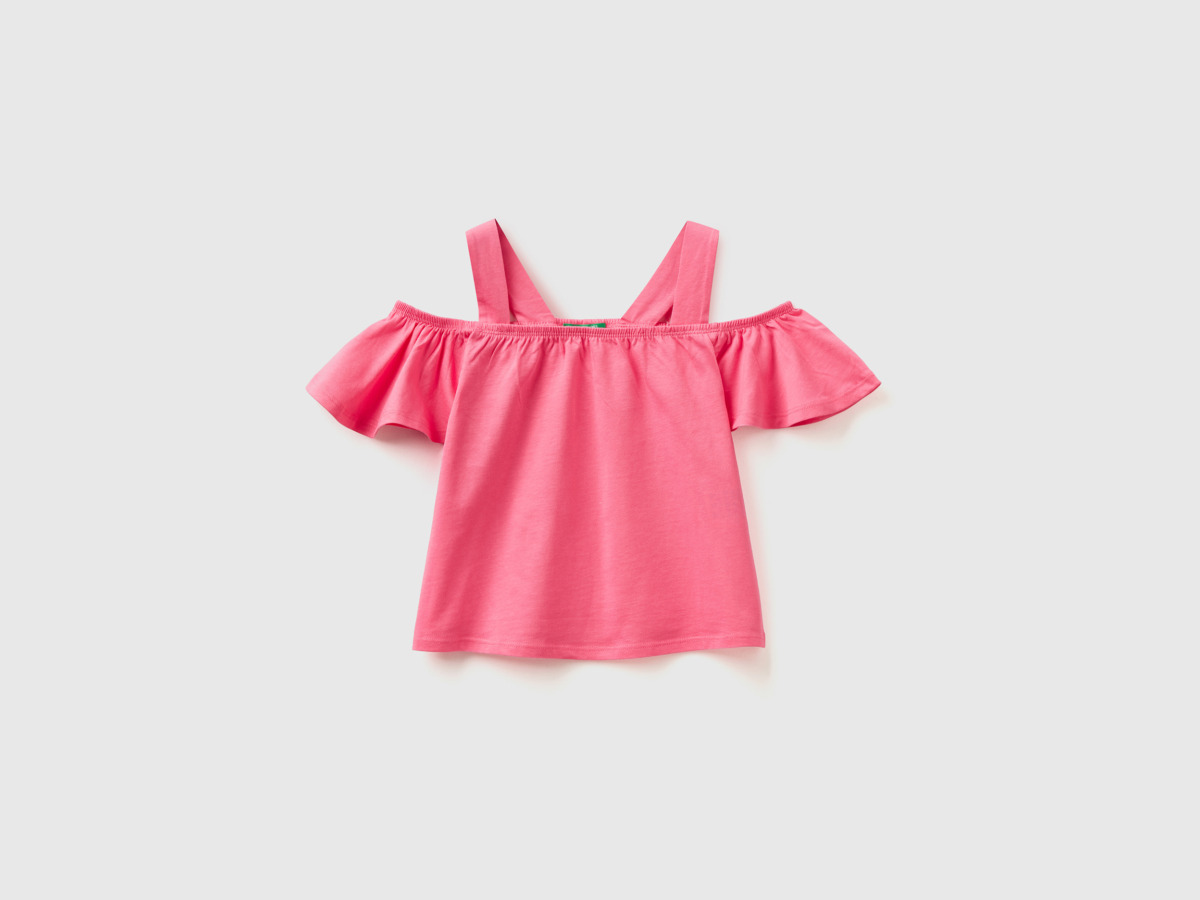 Benetton United Colors Of Short Top With Straps Pink Female Womens TOPS GOOFASH