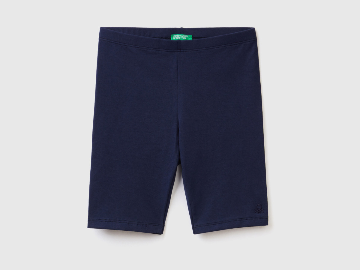 Benetton United Colors Of Short Trousers Made Of Stretchy Dark Blue Female Womens SHORTS GOOFASH
