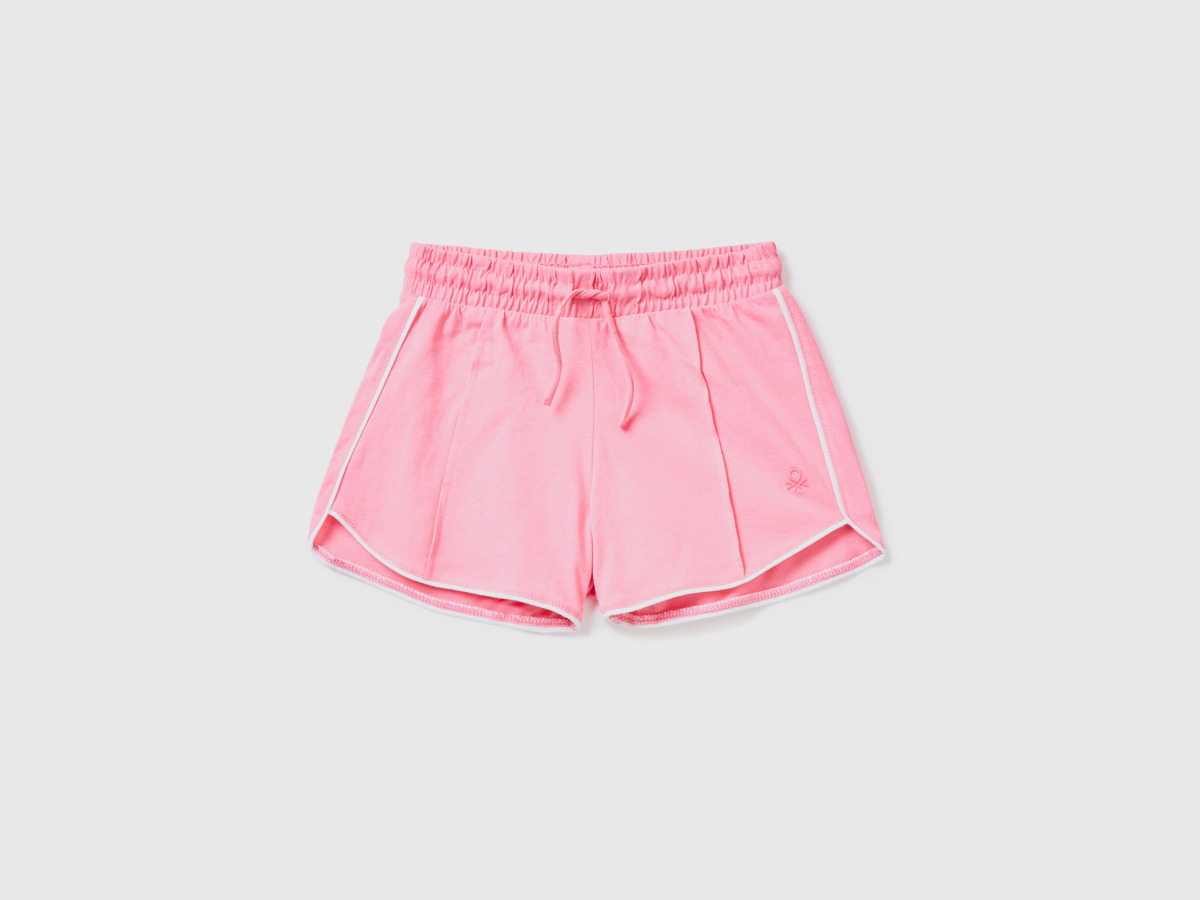 Benetton United Colors Of Shorts In With Tunnel Train Pink Female Womens SHORTS GOOFASH