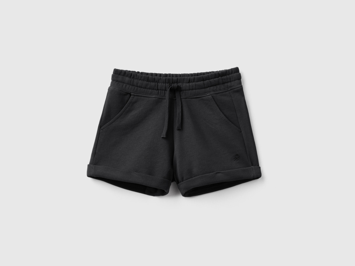 Benetton United Colors Of Shorts Made Of Sweaty In Black Female Womens SHORTS GOOFASH