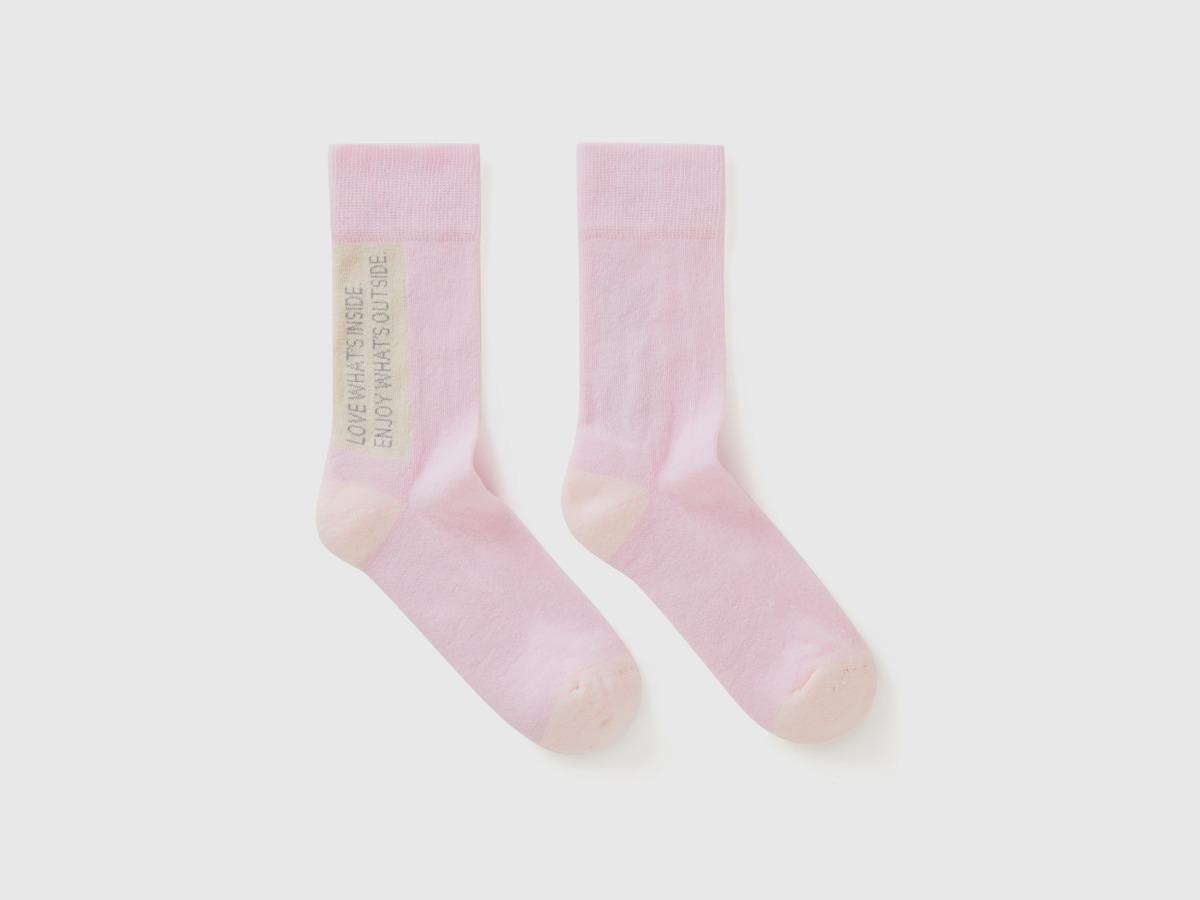 Benetton United Colors Of Socks Made Of Stretchy Organic Oft Pink Male Mens SOCKS GOOFASH