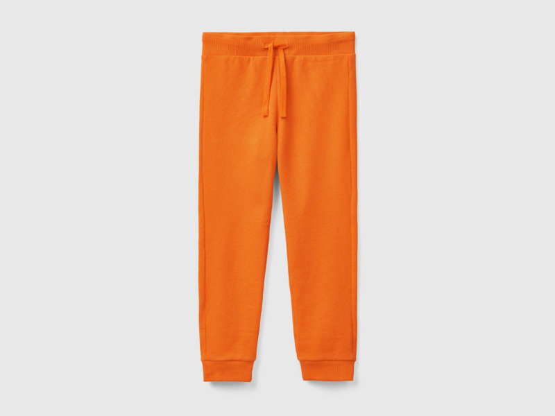 Benetton United Colors Of Sporty Trousers With Tunnel Train Orange Male Mens TROUSERS GOOFASH