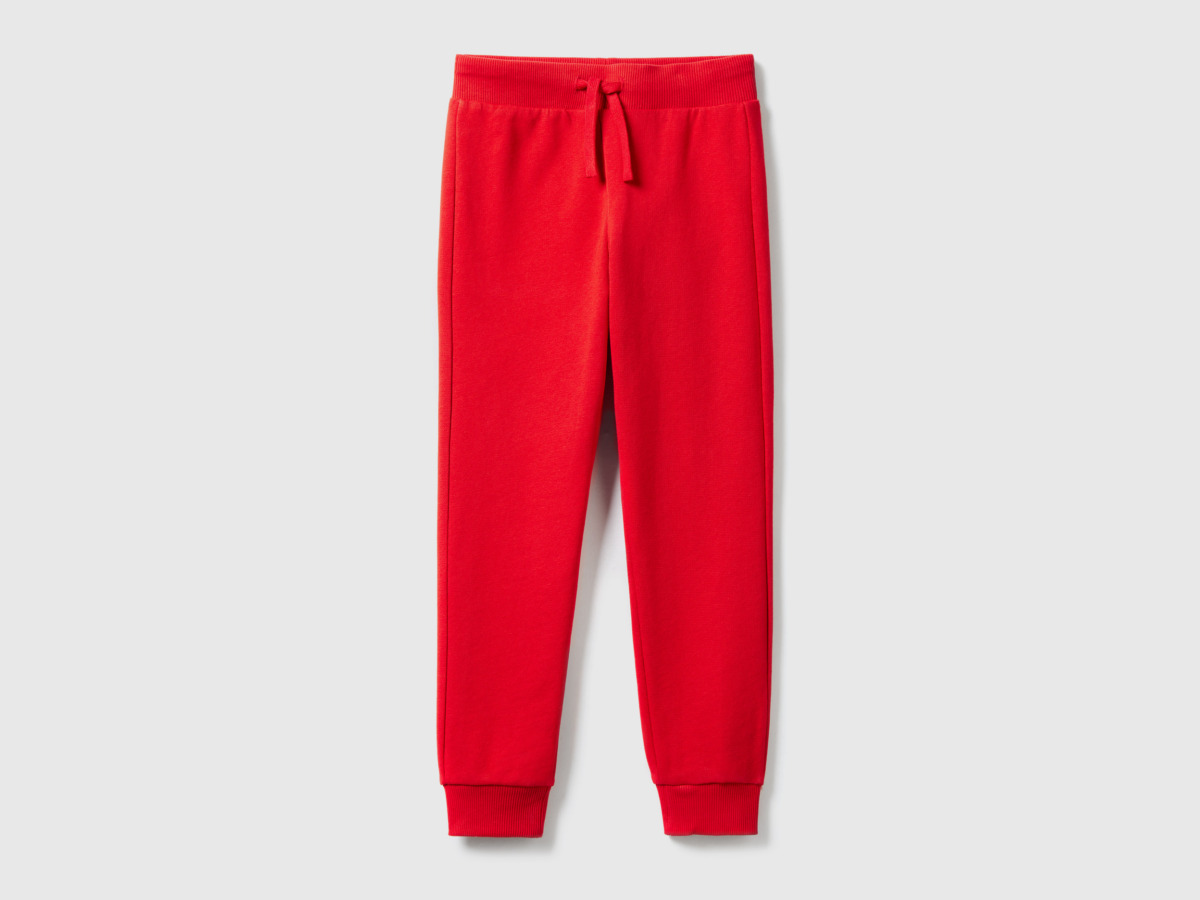 Benetton United Colors Of Sporty Trousers With Tunnel Train Red Male Mens TROUSERS GOOFASH