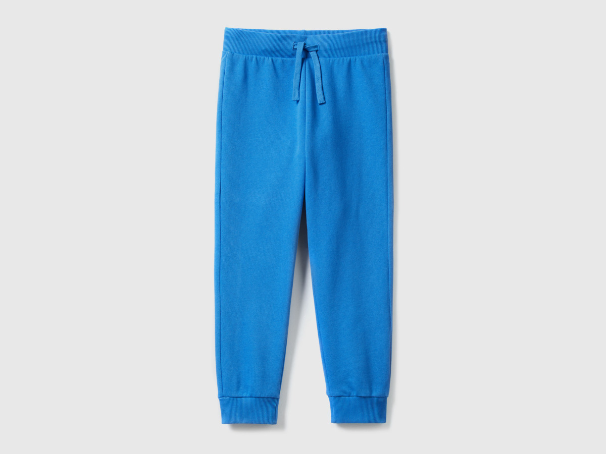 Benetton United Colors Of Sporty Trousers With Tunnel Train Traffic Blue Male Mens TROUSERS GOOFASH