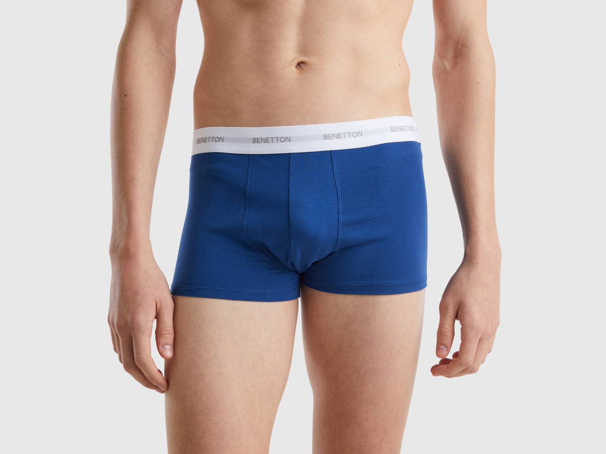 Benetton United Colors Of Stitching Shorts Made Of Stretchy Organic In Dark Blue Dark Blue Male Mens SHORTS GOOFASH
