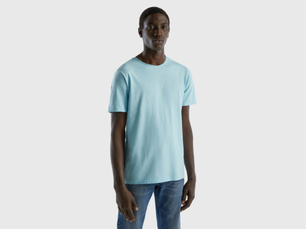 Benetton United Colors Of T-Shirt Made Of Flamed Turquoise Male Mens T-SHIRTS GOOFASH