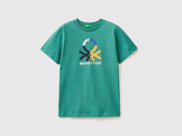 Benetton United Colors Of T-Shirt Made Of Organic Dark Green Paint Men Mens T-SHIRTS GOOFASH