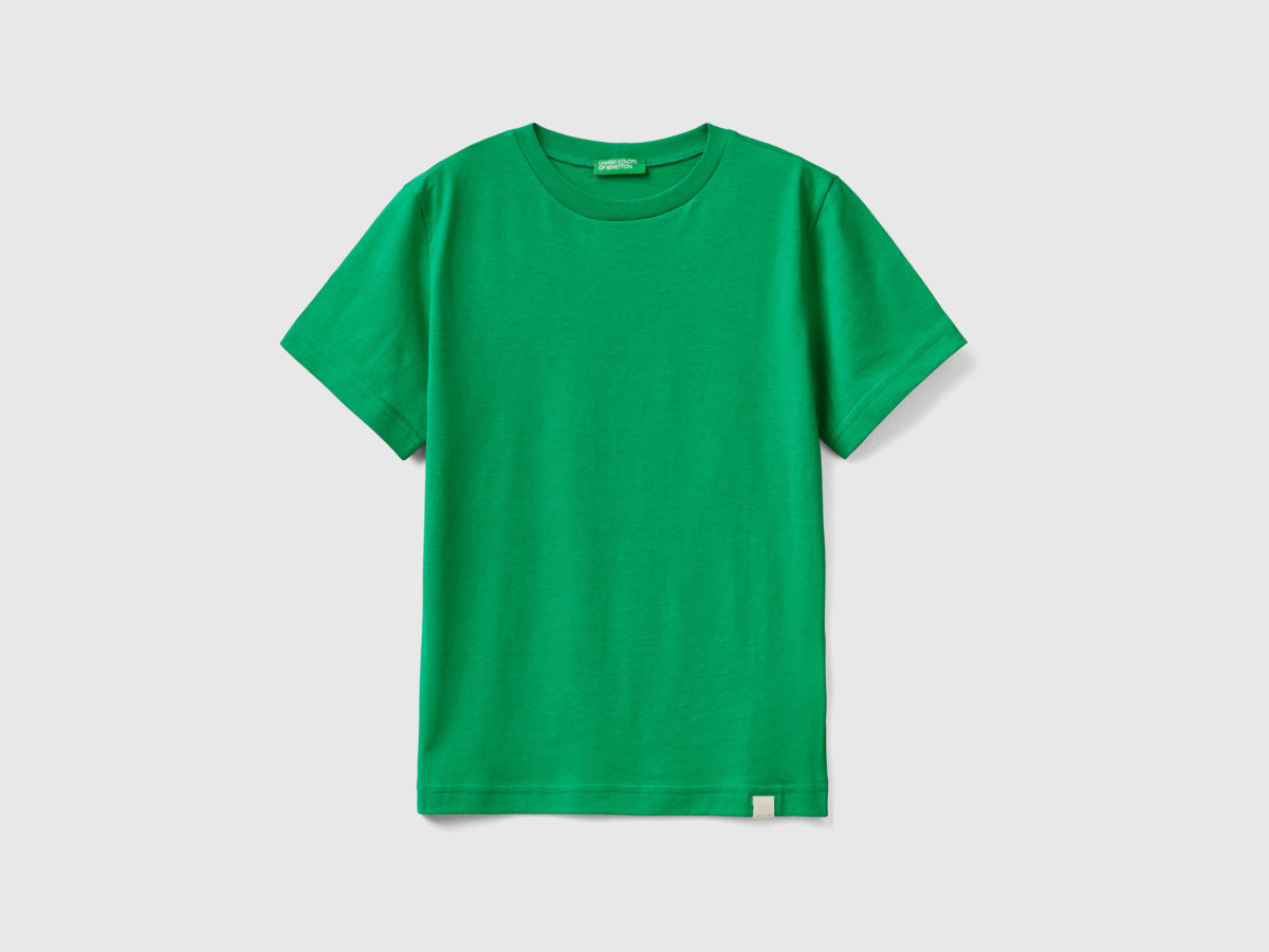 Benetton United Colors Of T-Shirt Made Of Organic Green Male Mens T-SHIRTS GOOFASH