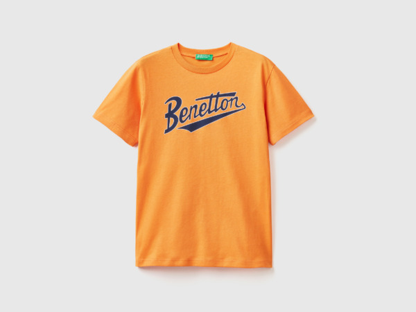 Benetton United Colors Of T-Shirt Made Of Organic Orange Male Mens T-SHIRTS GOOFASH