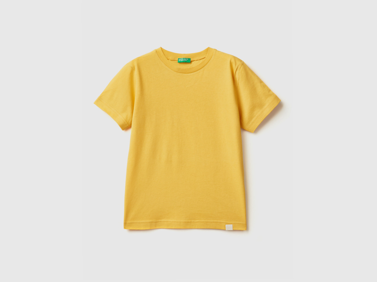 Benetton United Colors Of T-Shirt Made Of Organic Yellow Male Mens T-SHIRTS GOOFASH