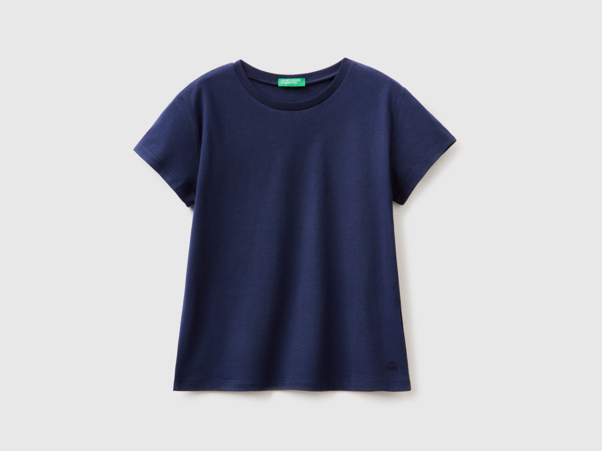 Benetton United Colors Of T-Shirt Made Of Pure Organic Dark Blue Female Womens T-SHIRTS GOOFASH