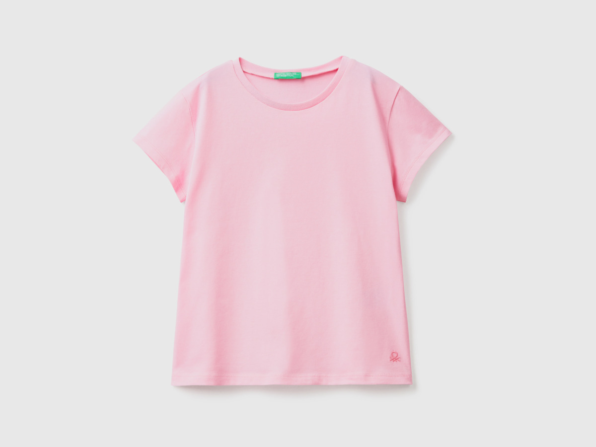 Benetton United Colors Of T-Shirt Made Of Pure Organic Pink Female Womens T-SHIRTS GOOFASH