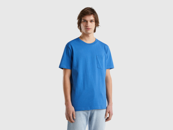 Benetton United Colors Of T-Shirt Made Of With Bag Light Blue Male Mens T-SHIRTS GOOFASH